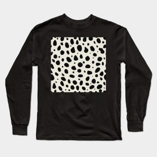 Cream and Black Cheetah Print Animal Print Long Sleeve T-Shirt